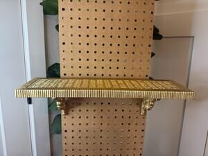 Vintage Faux Wicker Wall Shelf